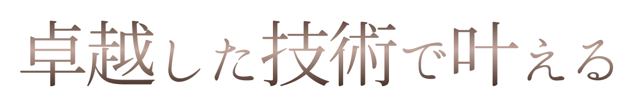 卓越した技術で叶える